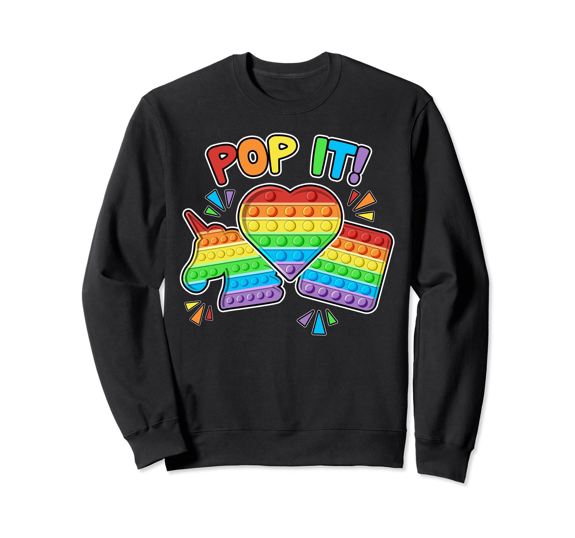 Pop It Fidget Toy Colorful Pop It Sweatshirt - Minimalist Print for Adults - T-Shirt, Sweatshirt, Hoodie