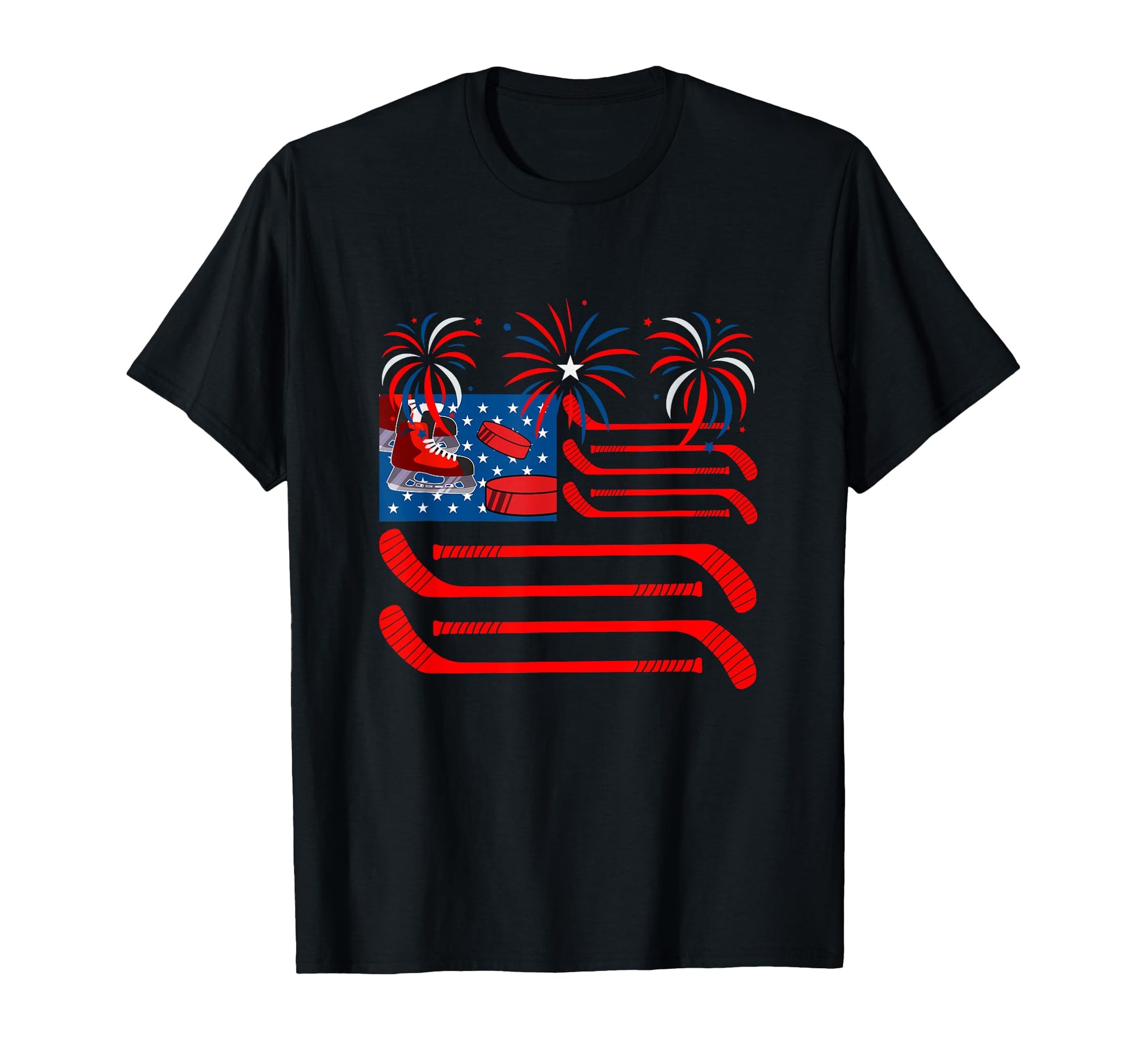 Ice Hockey Equipment 4Th July T-Shirt - Minimalist Print for Adults - T-Shirt, Sweatshirt, Hoodie