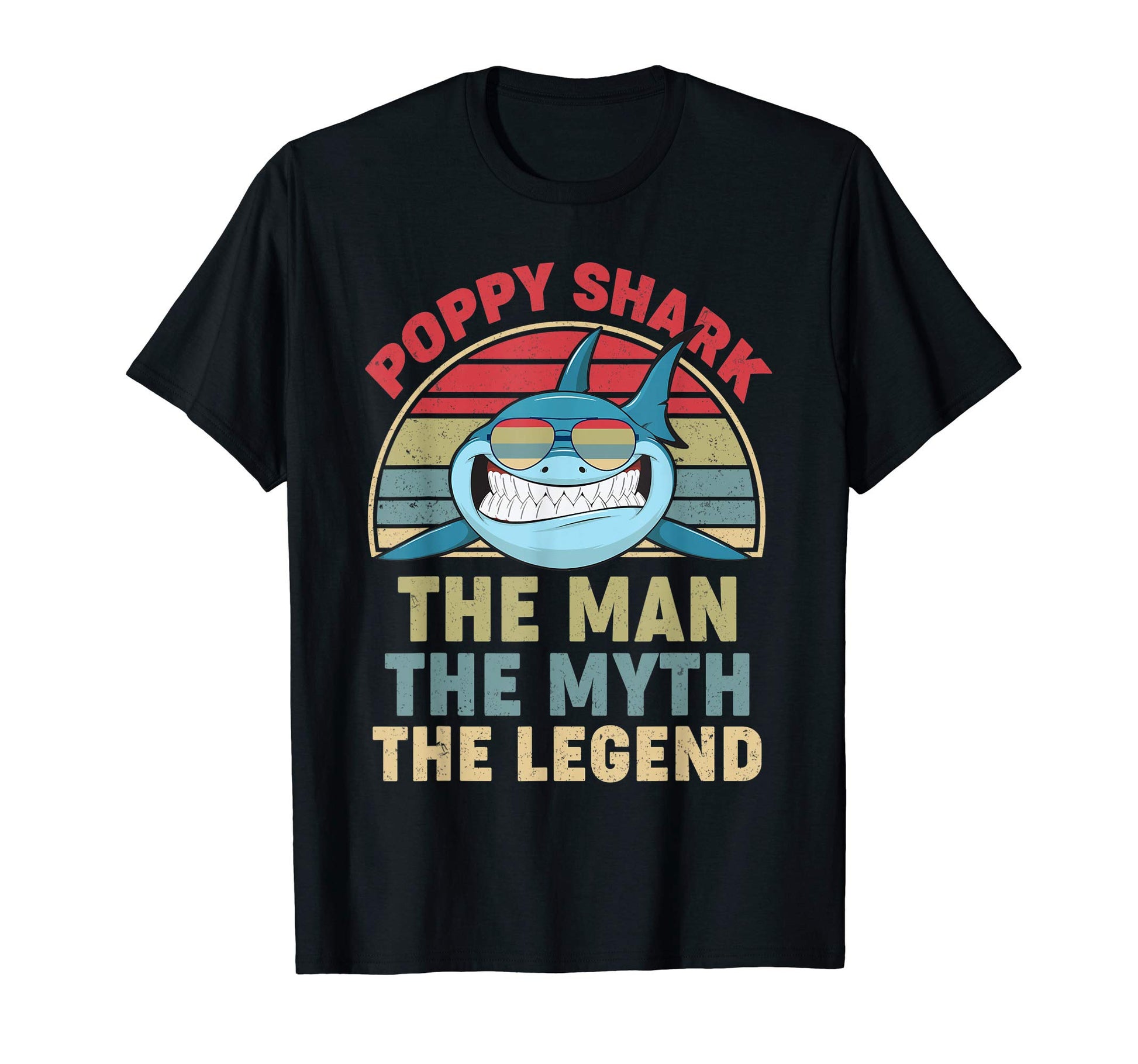 Poppy Shark Myth Legend Fathers Awesome T-Shirt - Graphic Print Men Women - T-Shirt, Sweatshirt, Hoodie
