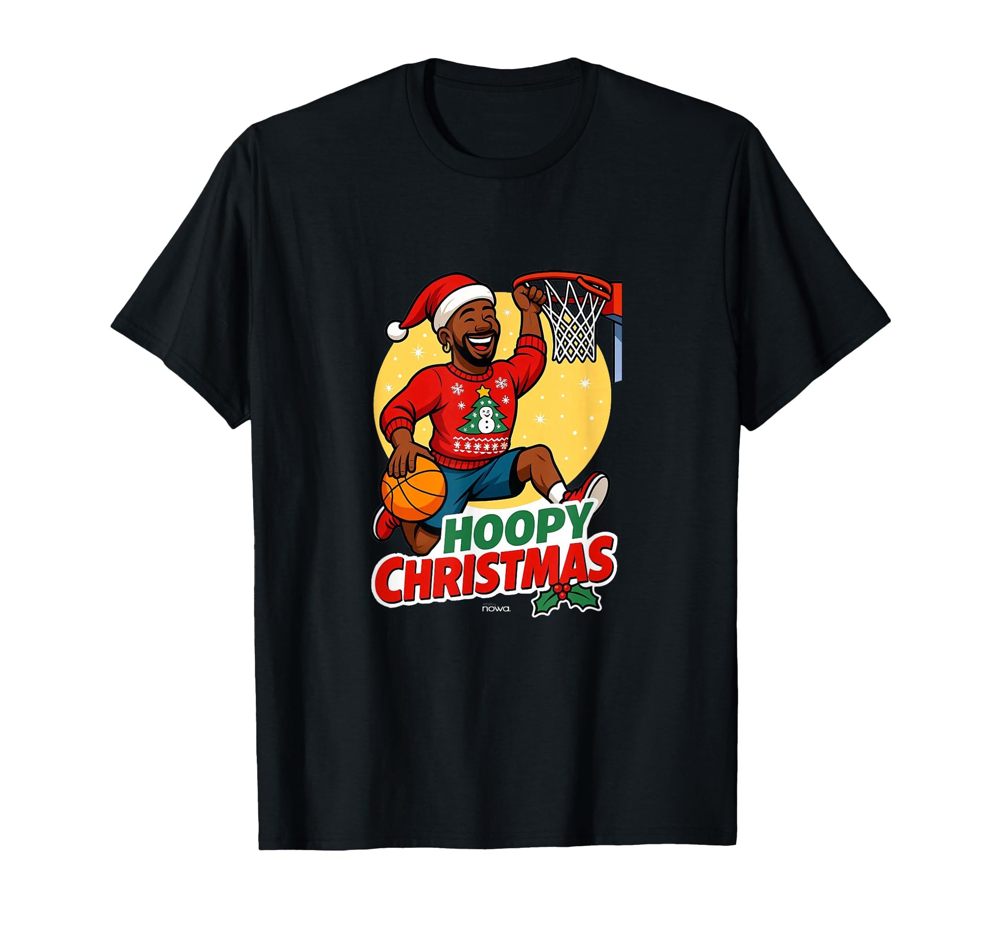 Happy Holiday Basketball Dad T-Shirt - Casual Everyday Wear for Adults - T-Shirt, Sweatshirt, Hoodie