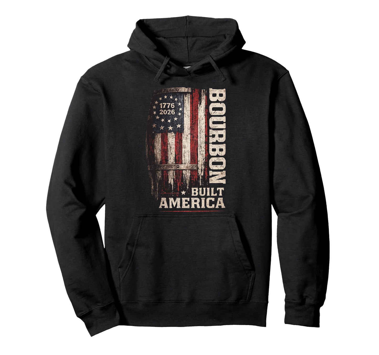 Bourbon Built America Patriotic Hoodie - Aesthetic Graphic for Adults - T-Shirt, Sweatshirt, Hoodie