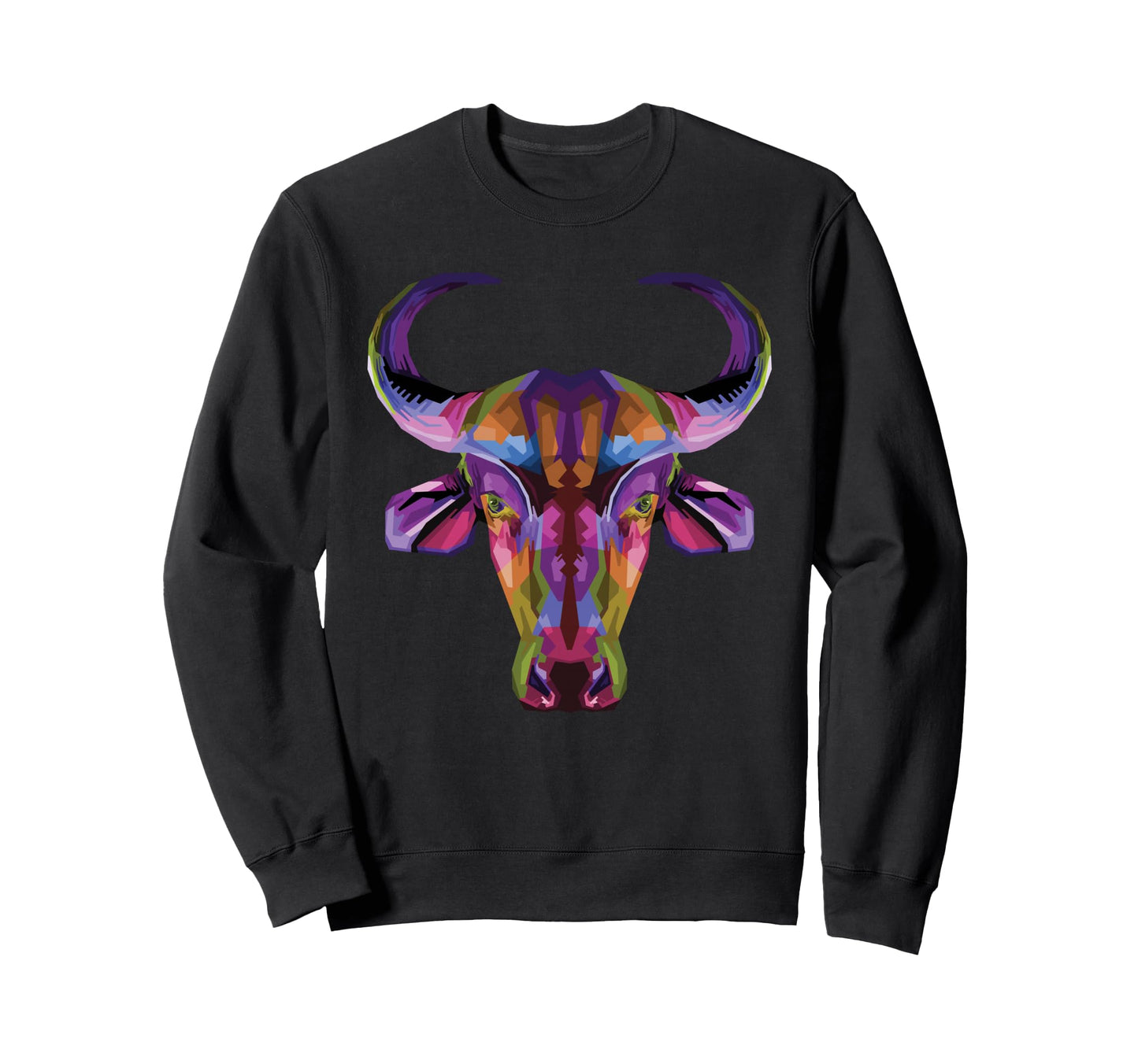 Colorful Bull Geometric Pop Head Sweatshirt - Streetwear Style Men Women - T-Shirt, Sweatshirt, Hoodie