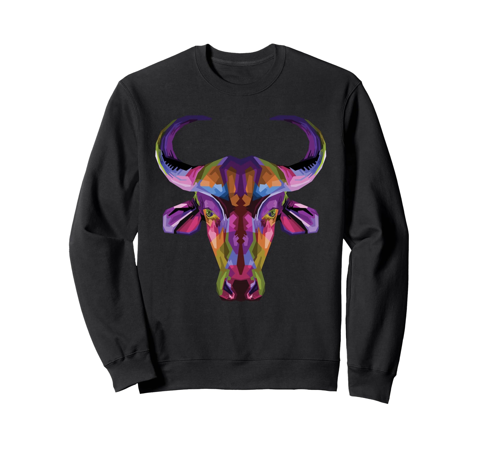 Colorful Bull Geometric Pop Head Sweatshirt - Streetwear Style Men Women - T-Shirt, Sweatshirt, Hoodie