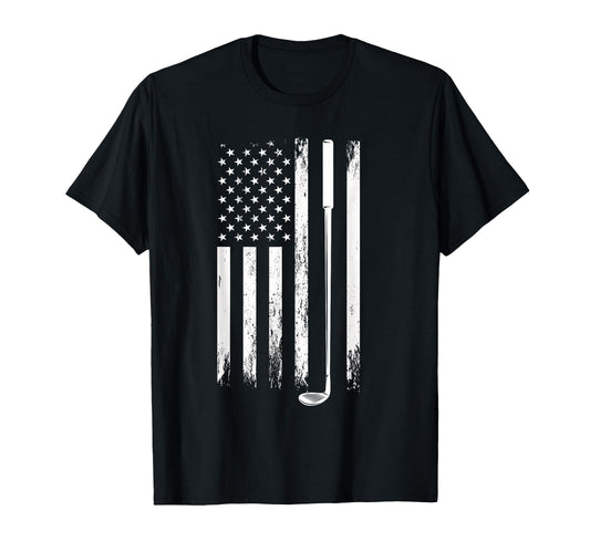 American Flag Golfer Golf T-Shirt - Casual Everyday Wear Men Women - T-Shirt, Sweatshirt, Hoodie