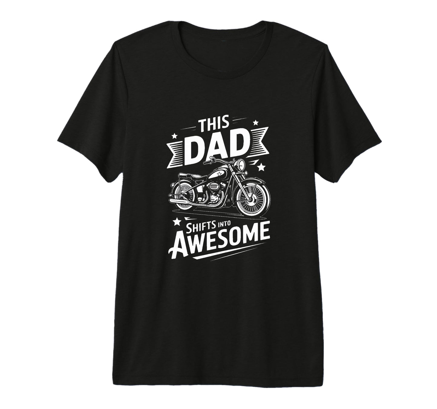 This Dad Shifts Into Awesome Biker Dad T-Shirt - Aesthetic Graphic Unisex - T-Shirt, Sweatshirt, Hoodie