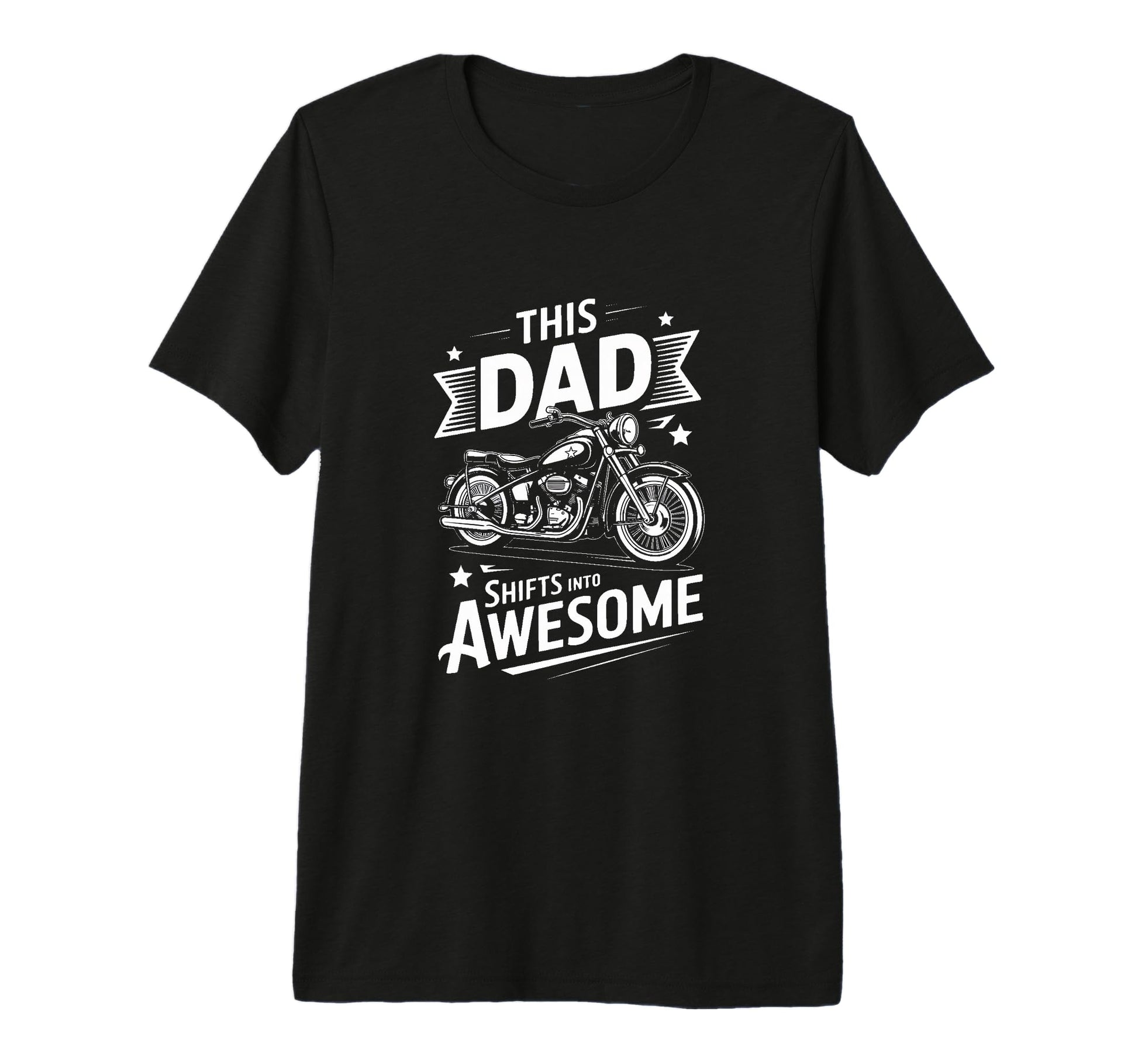 This Dad Shifts Into Awesome Biker Dad T-Shirt - Aesthetic Graphic Unisex - T-Shirt, Sweatshirt, Hoodie
