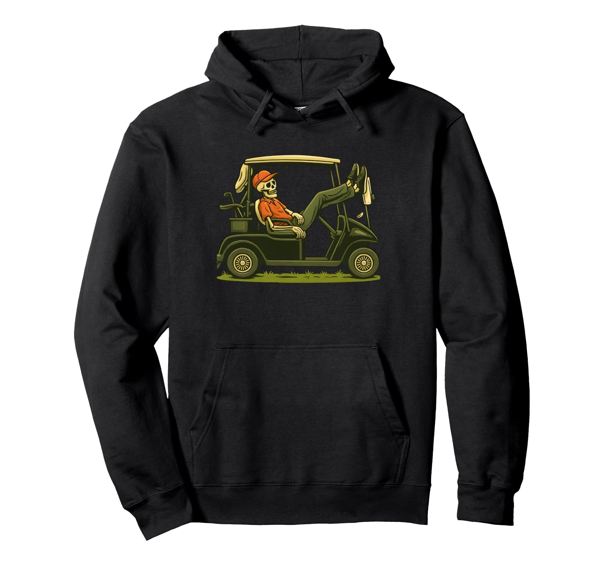 Skeleton Golf Halloween Golfer Golf Hoodie - Minimalist Print for Adults - T-Shirt, Sweatshirt, Hoodie