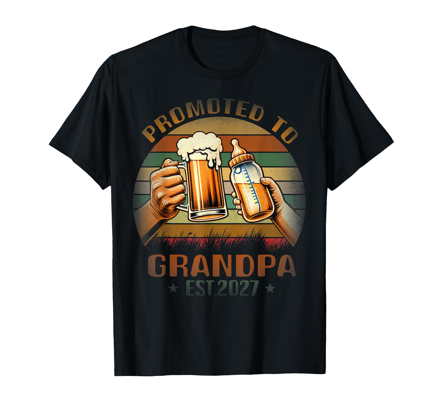 Promoted To Grandpa 2027 Funny New T-Shirt - Novelty Apparel for Adults - T-Shirt, Sweatshirt, Hoodie