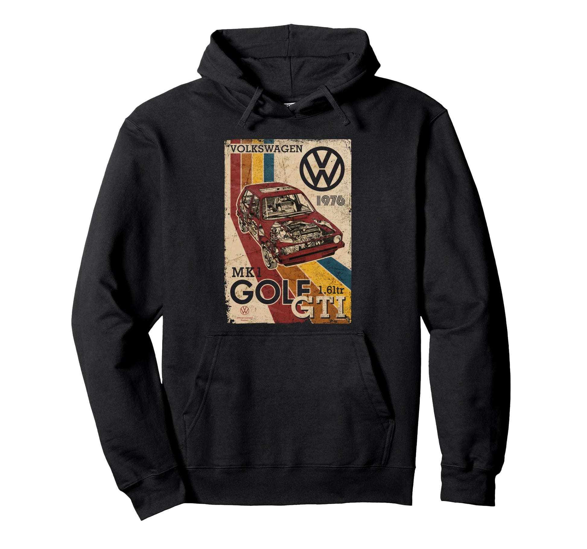 Volkswagen Golf Gti Mk1 Art 1976 Hoodie - Minimalist Print Unisex - T-Shirt, Sweatshirt, Hoodie