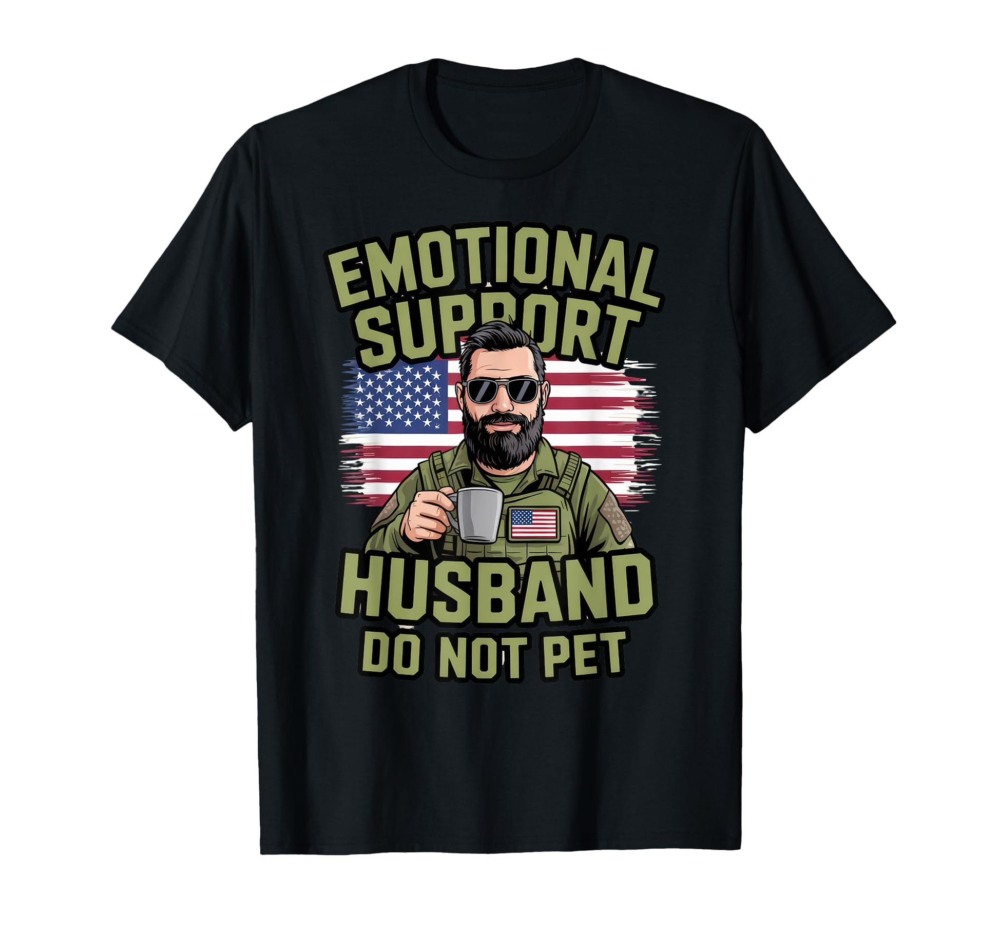 Emotional Support Husband Do Not Pet T-Shirt - Custom Art Print Unisex - T-Shirt, Sweatshirt, Hoodie