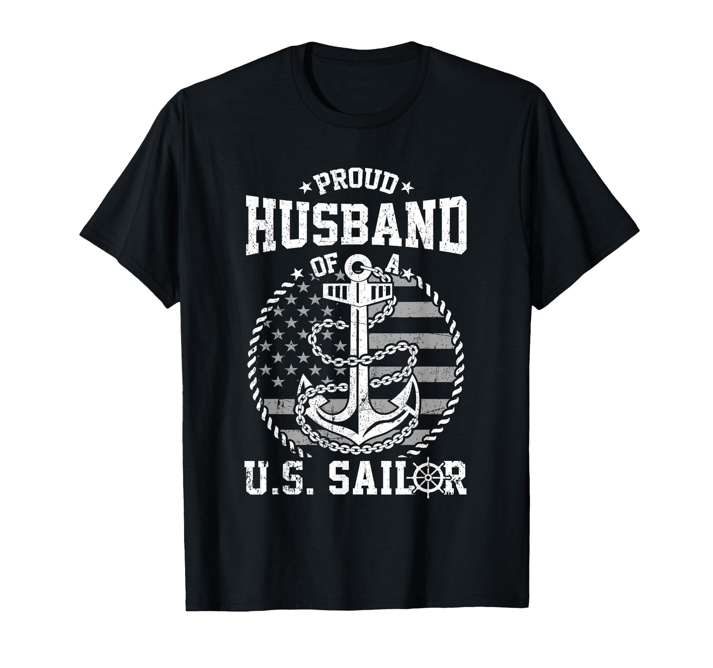Proud Husband Us Sailor Anchor Flag T-Shirt - Novelty Apparel Men Women - T-Shirt, Sweatshirt, Hoodie