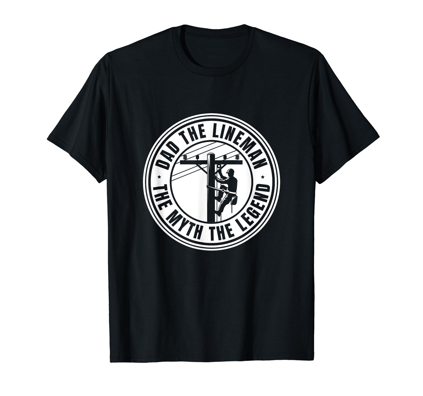 Dad Lineman Myth Legend Electric T-Shirt - Custom Art Print for Adults - T-Shirt, Sweatshirt, Hoodie