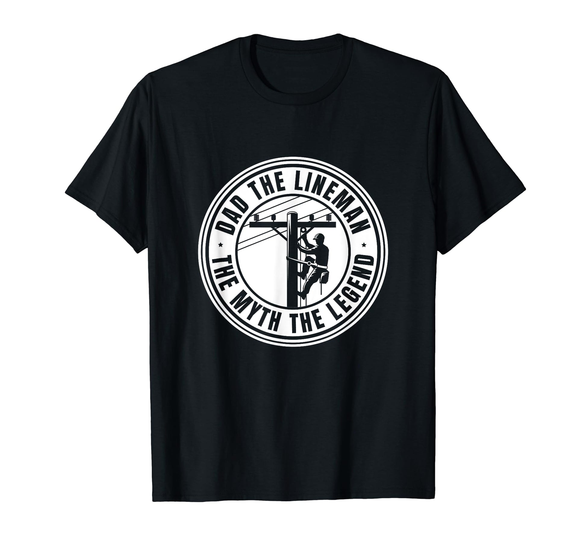 Dad Lineman Myth Legend Electric T-Shirt - Custom Art Print for Adults - T-Shirt, Sweatshirt, Hoodie