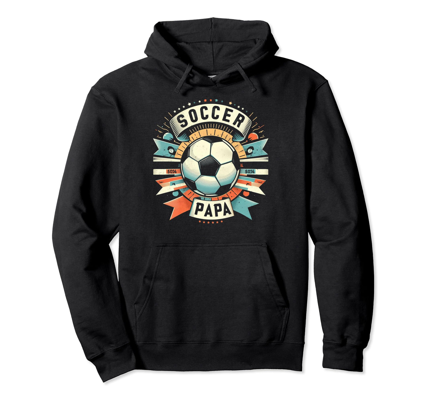 Soccer Papa Family Matching Dad Hoodie - Novelty Apparel for Adults - T-Shirt, Sweatshirt, Hoodie