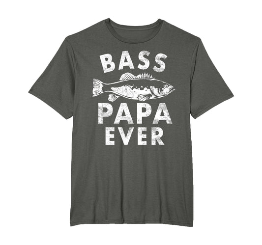 Bass Papa Ever Fishing Gifts Papa T-Shirt - Fun Novelty Design for Adults - T-Shirt, Sweatshirt, Hoodie