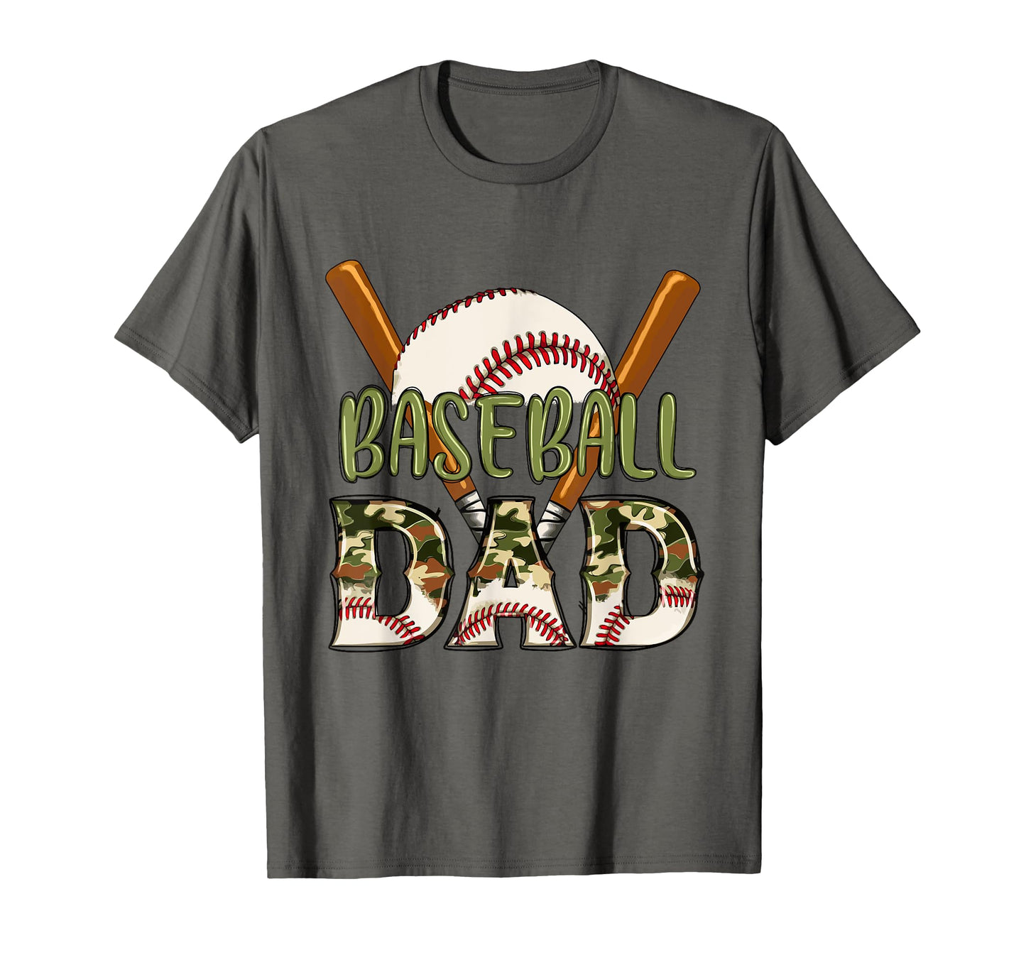 Baseball Dad Camo Flag Fathers Day T-Shirt - Novelty Apparel Unisex - T-Shirt, Sweatshirt, Hoodie