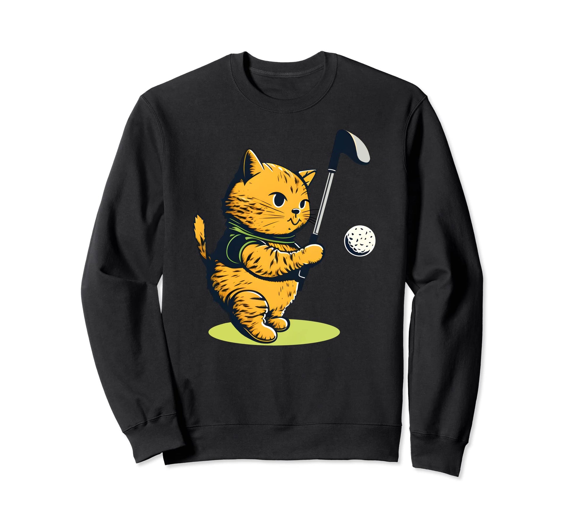 Golf Cat Dad Golfing Golfer Sweatshirt - Fun Novelty Design for Adults - T-Shirt, Sweatshirt, Hoodie