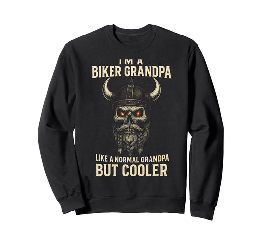 Biker Grandpa Viking Skull Rebel Sweatshirt - Custom Art Print Unisex - T-Shirt, Sweatshirt, Hoodie