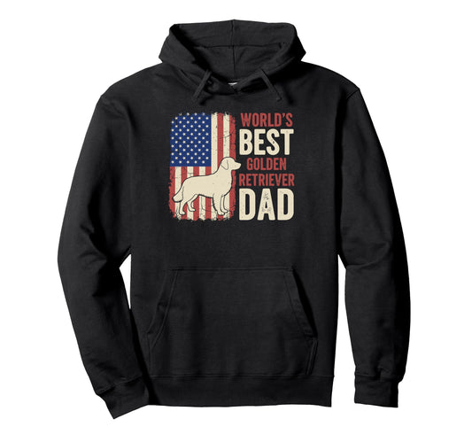 American Flag Best Golden Retriever Hoodie - Fun Novelty Design Men Women - T-Shirt, Sweatshirt, Hoodie
