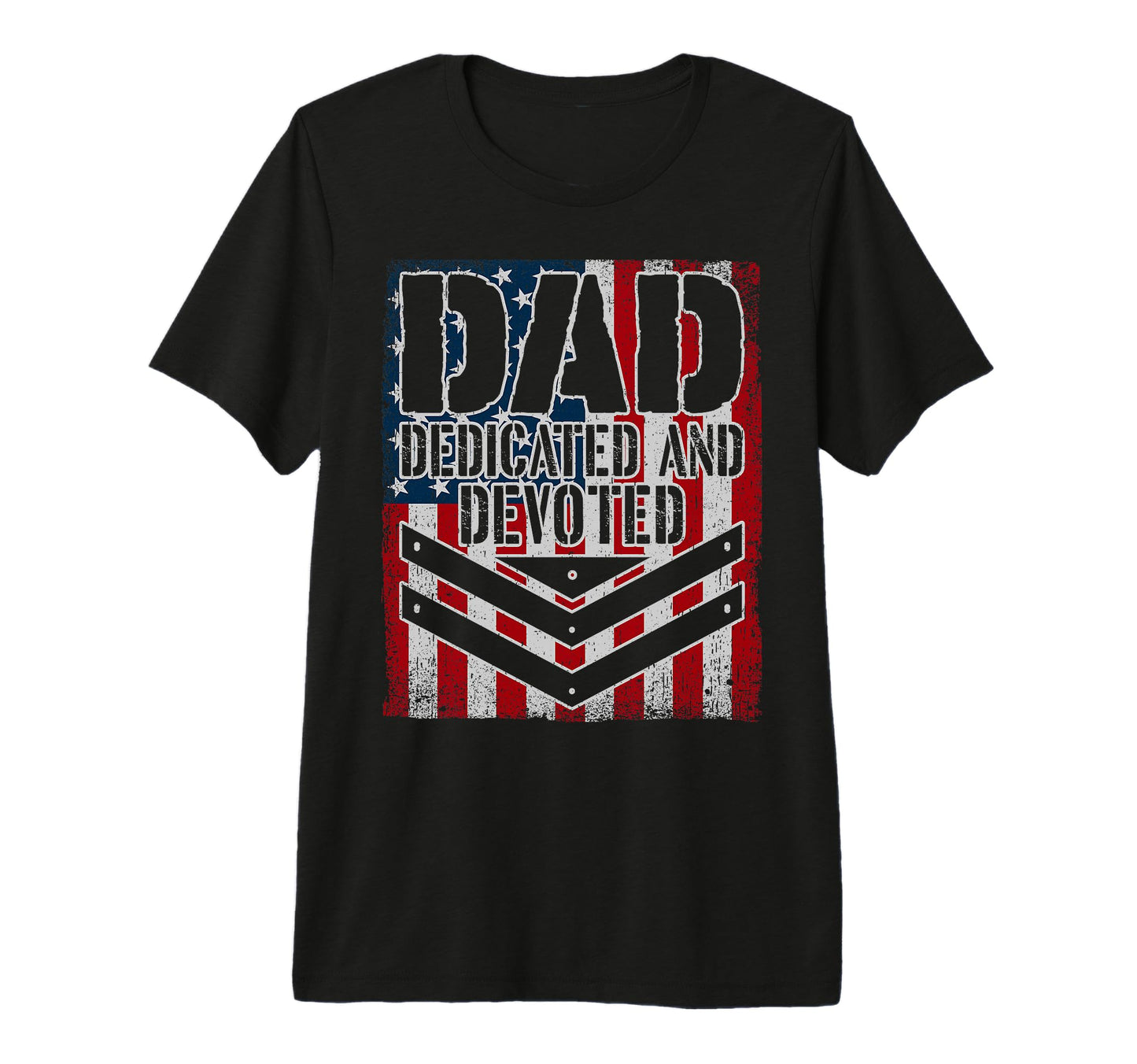 Mens Dad Dedicated And Devoted Usa T-Shirt - Graphic Print Men Women - T-Shirt, Sweatshirt, Hoodie