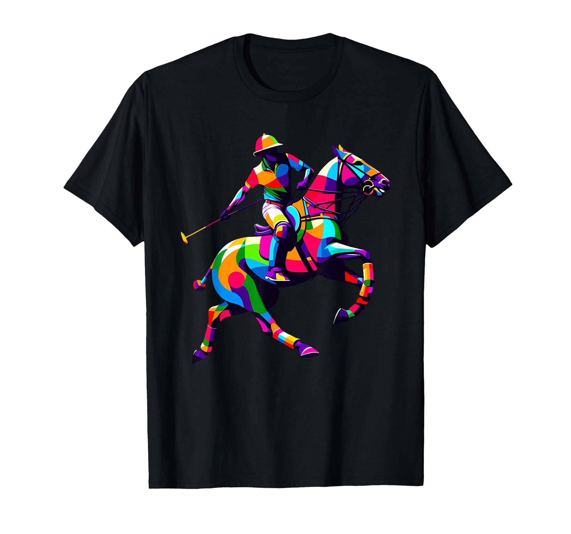 Pop Art Polo Horseback Riding Horses T-Shirt - Graphic Print Men Women - T-Shirt, Sweatshirt, Hoodie