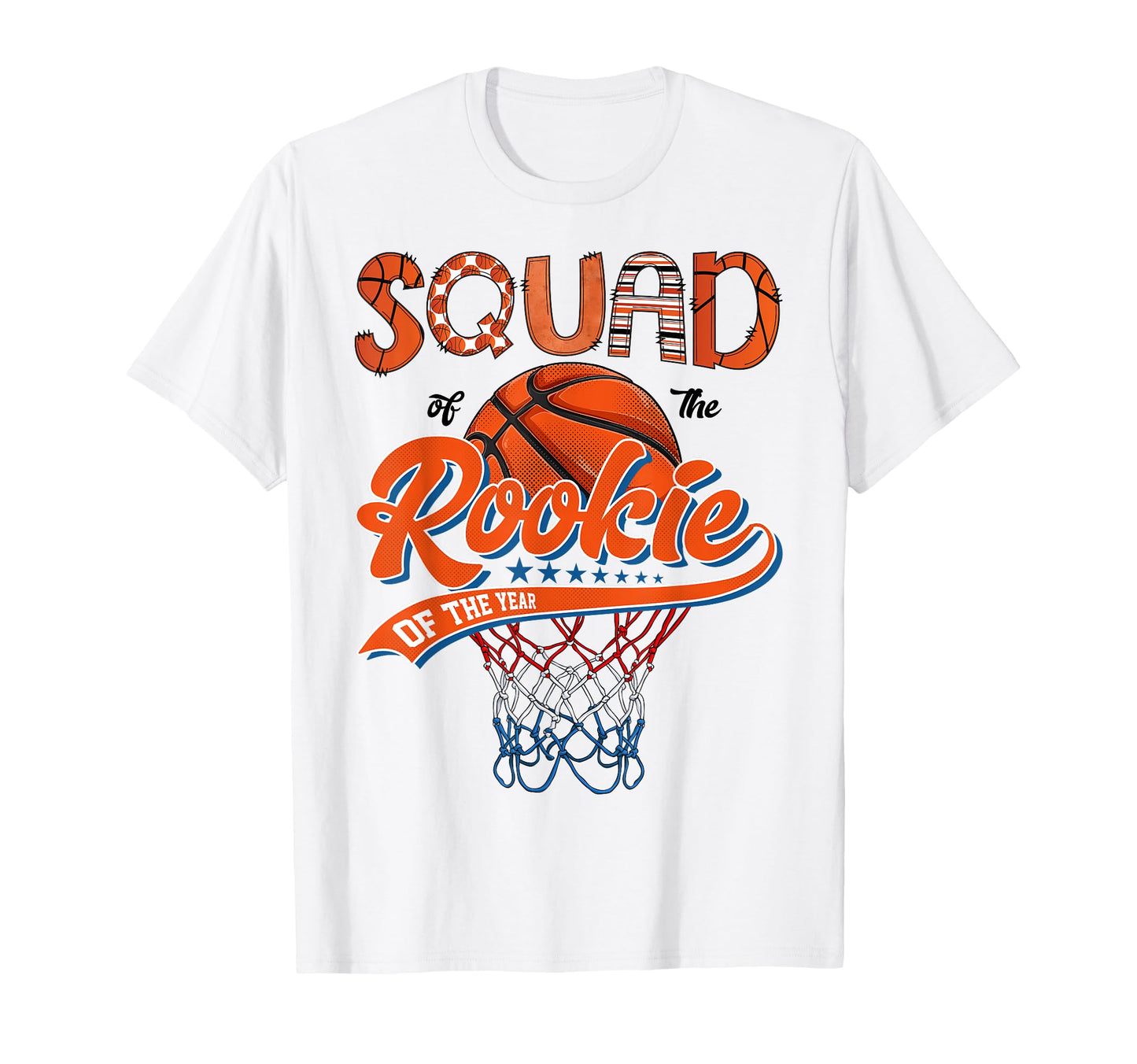 Squad Rookie 1St Basketball Birthday T-Shirt - Custom Art Print for Adults - T-Shirt, Sweatshirt, Hoodie