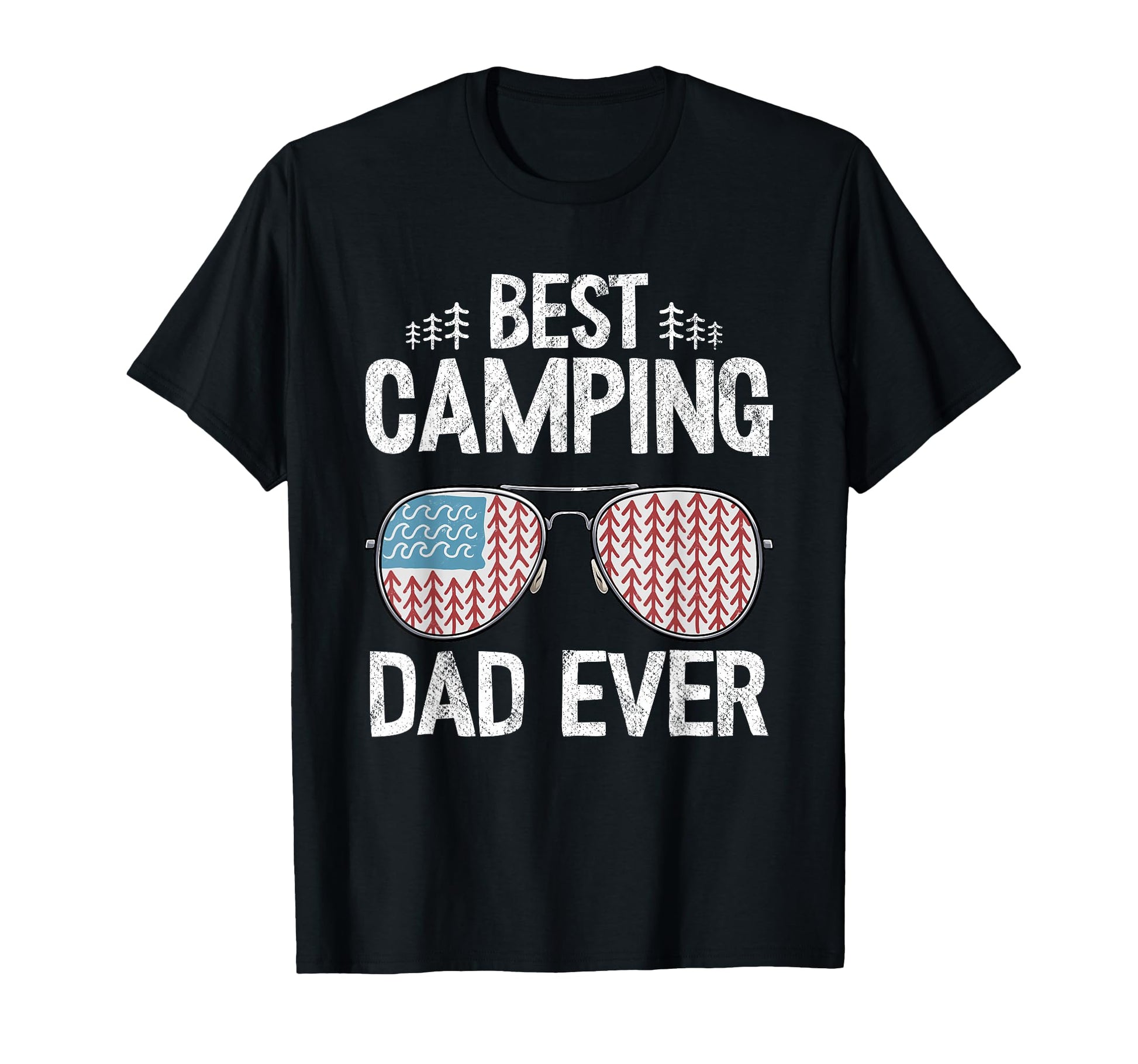 Best Camping Dad Ever American Flag T-Shirt - Novelty Apparel for Adults - T-Shirt, Sweatshirt, Hoodie