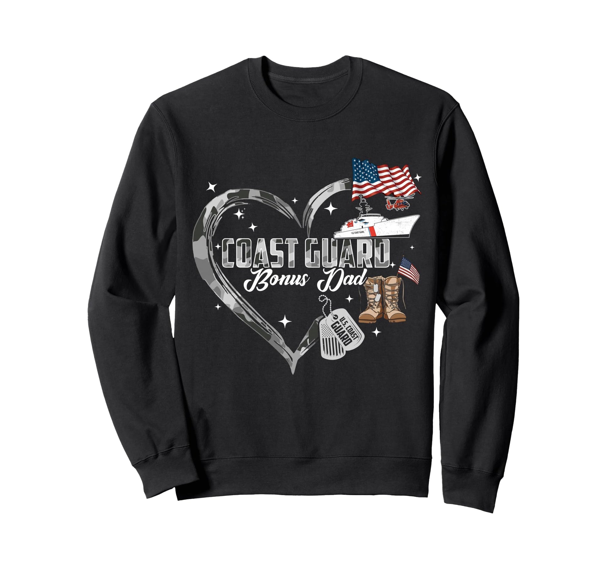 Proud Coast Guard Bonus Dad Camo Sweatshirt - Novelty Apparel for Adults - T-Shirt, Sweatshirt, Hoodie