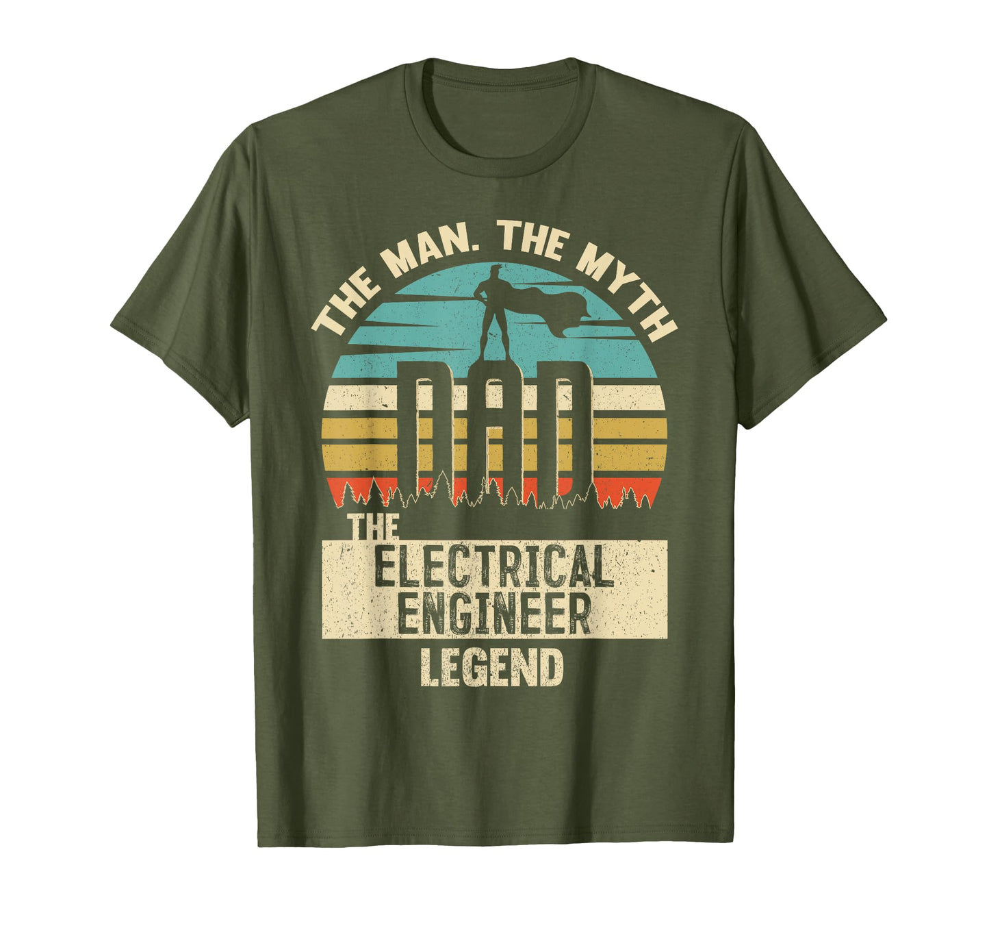 Mens Myth Legend Dad Electrical Engineer T-Shirt - Custom Art Print Unisex - T-Shirt, Sweatshirt, Hoodie
