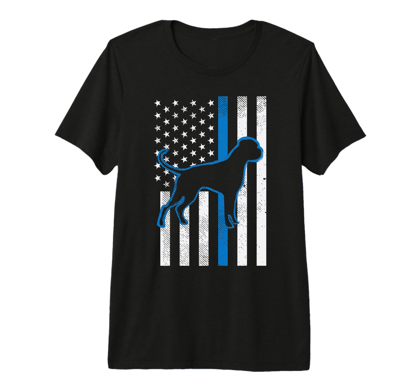 Thin Blue Line Us Flag Boxer Police T-Shirt - Custom Art Print Unisex - T-Shirt, Sweatshirt, Hoodie