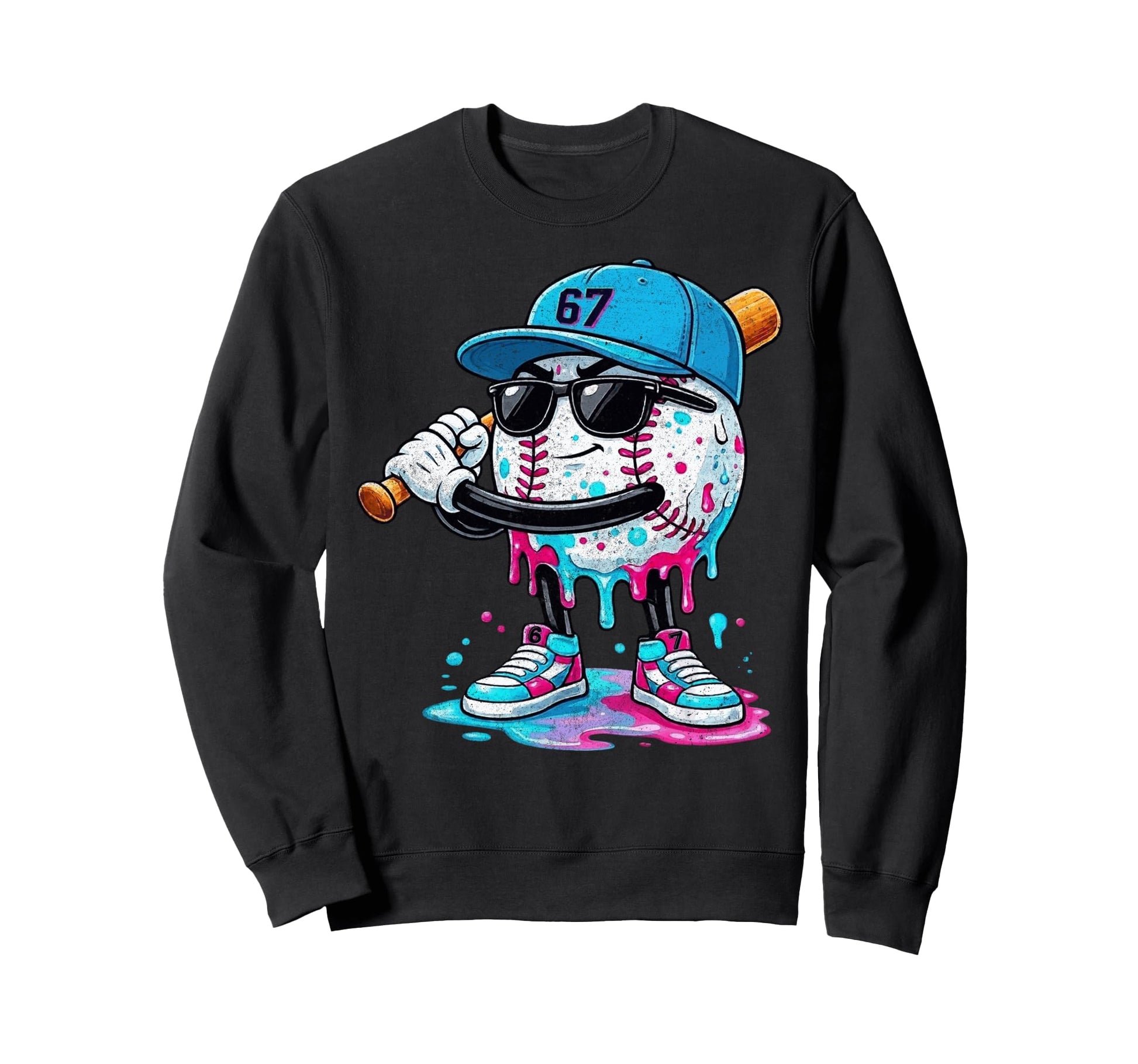 Baseball Drip Ice Cream 67 Gifts T-Shirt - Minimalist Print Unisex - T-Shirt, Sweatshirt, Hoodie