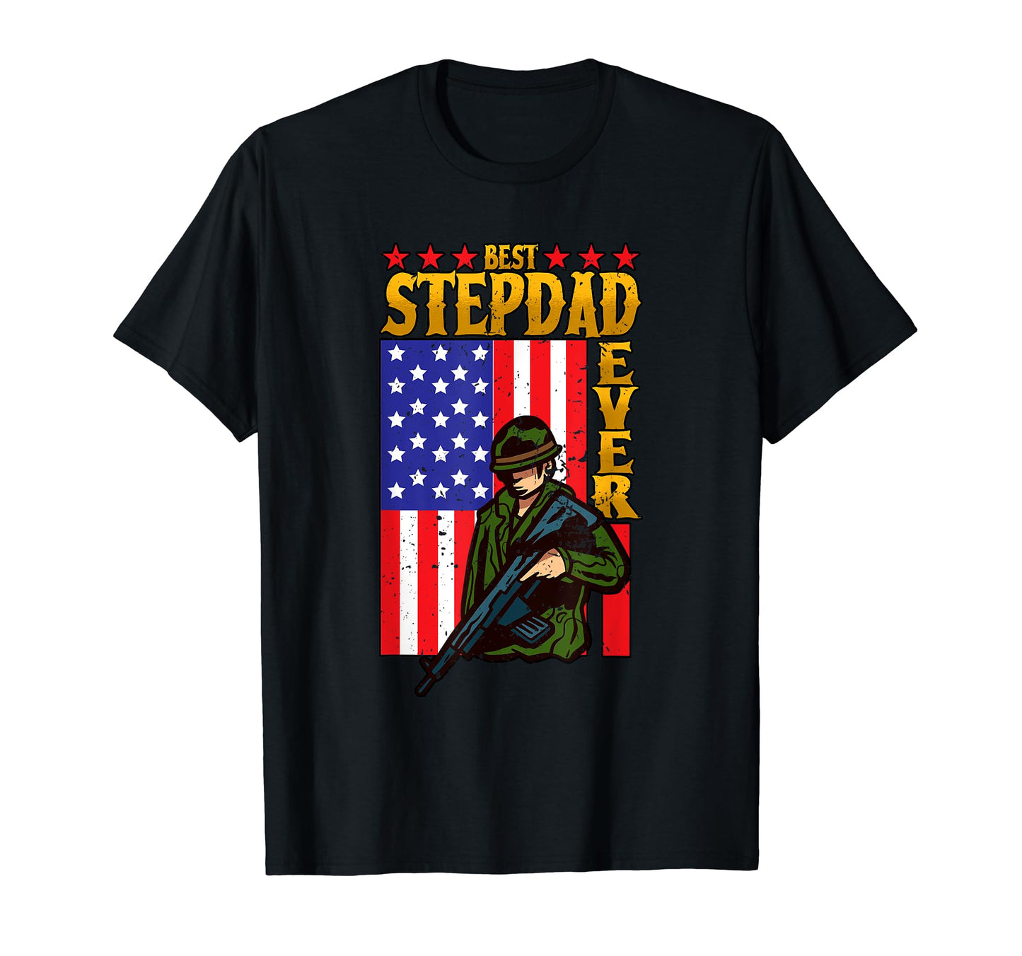 Best Step Dad Ever Us Army Military T-Shirt - Graphic Print for Adults - T-Shirt, Sweatshirt, Hoodie