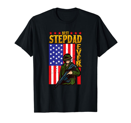 Best Step Dad Ever Us Army Military T-Shirt - Graphic Print for Adults - T-Shirt, Sweatshirt, Hoodie