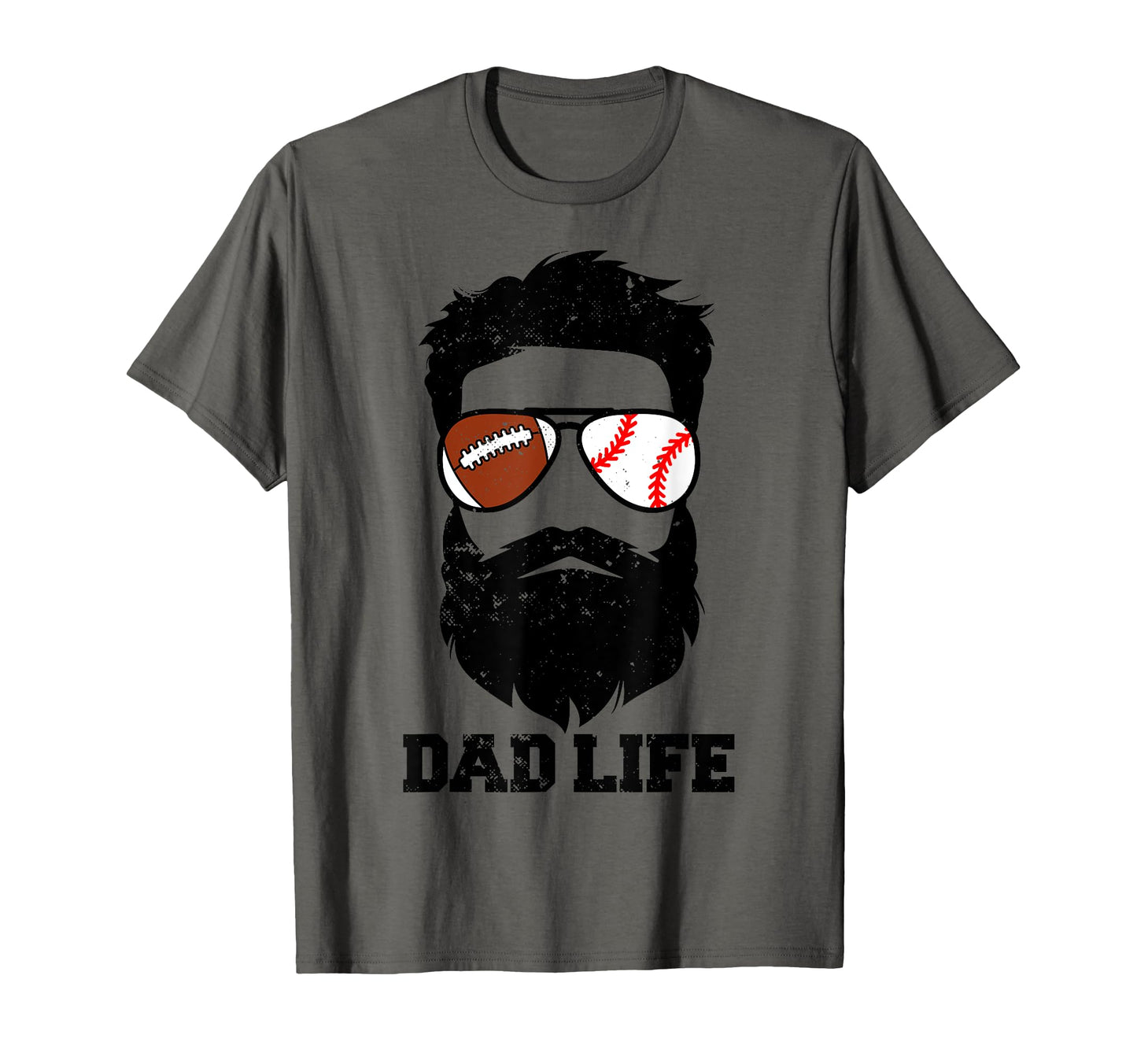 Football Baseball Dad Messy Hair T-Shirt - Casual Everyday Wear Unisex - T-Shirt, Sweatshirt, Hoodie