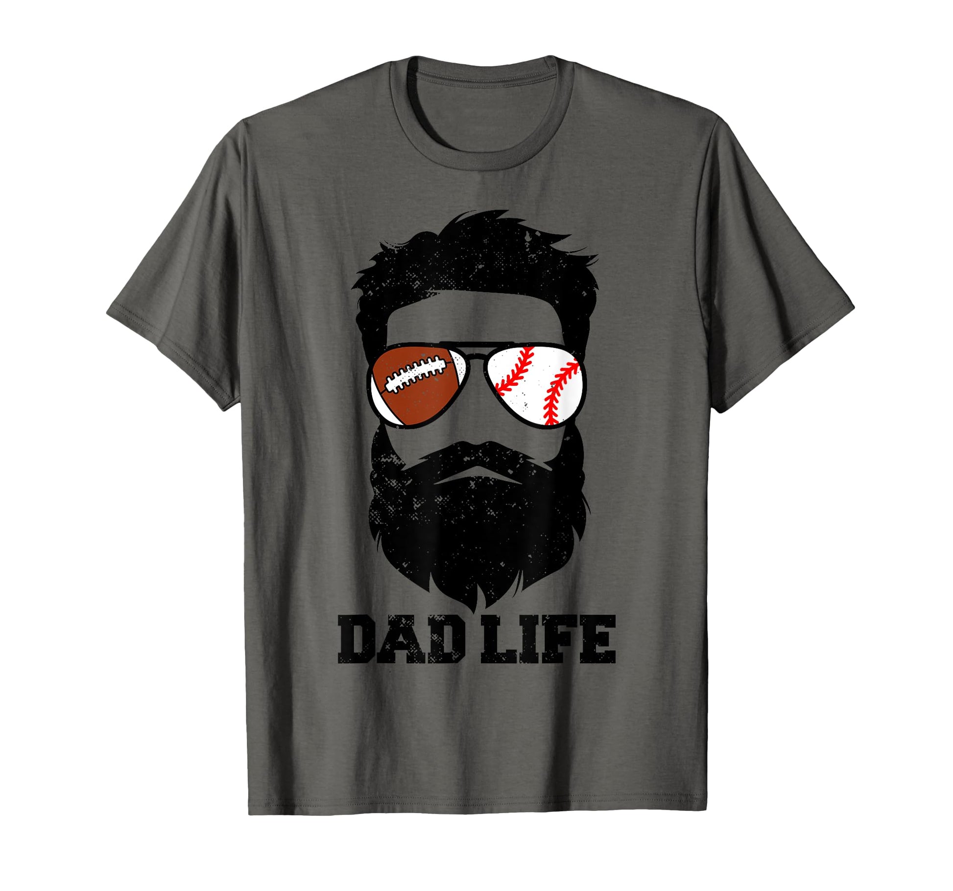 Football Baseball Dad Messy Hair T-Shirt - Casual Everyday Wear Unisex - T-Shirt, Sweatshirt, Hoodie