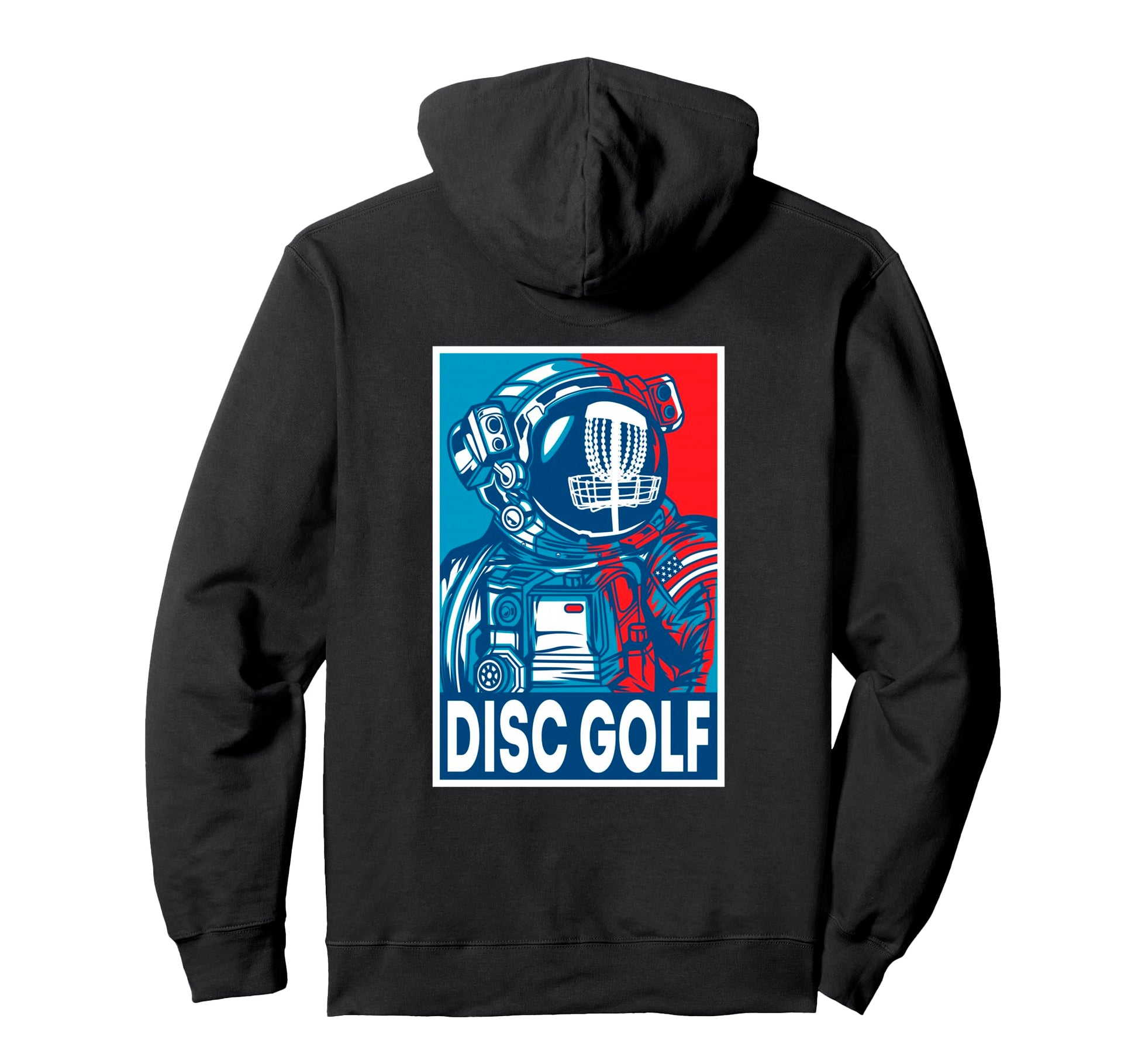 Astronaut Disc Golf Basket Playing Moon Hoodie - Unique Graphic Unisex - T-Shirt, Sweatshirt, Hoodie