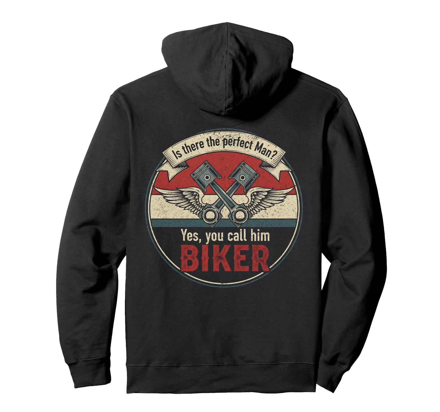Biker Wings Pistons Motorcycle Funny Hoodie - Unique Graphic Unisex - T-Shirt, Sweatshirt, Hoodie