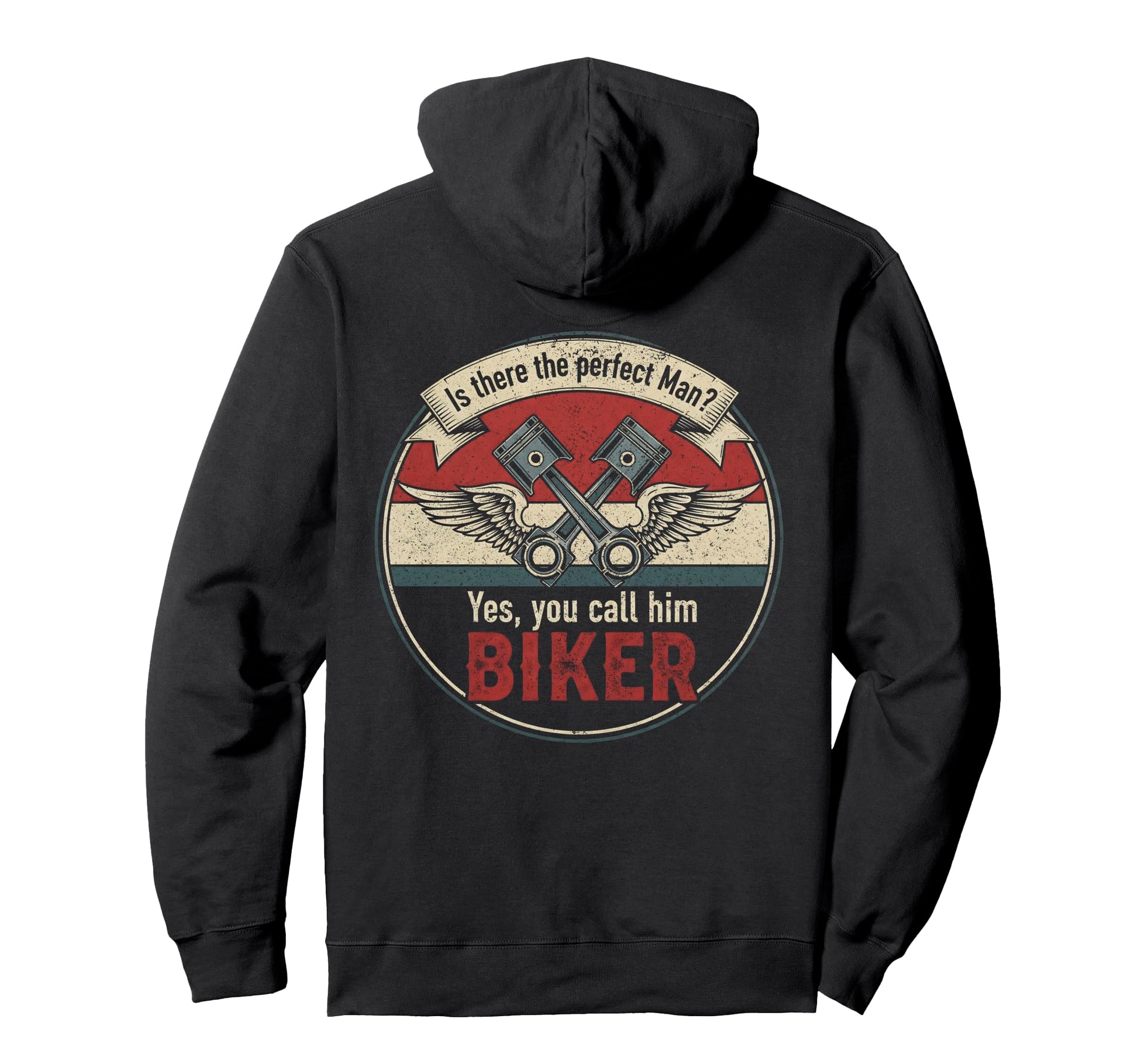 Biker Wings Pistons Motorcycle Funny Hoodie - Unique Graphic Unisex - T-Shirt, Sweatshirt, Hoodie