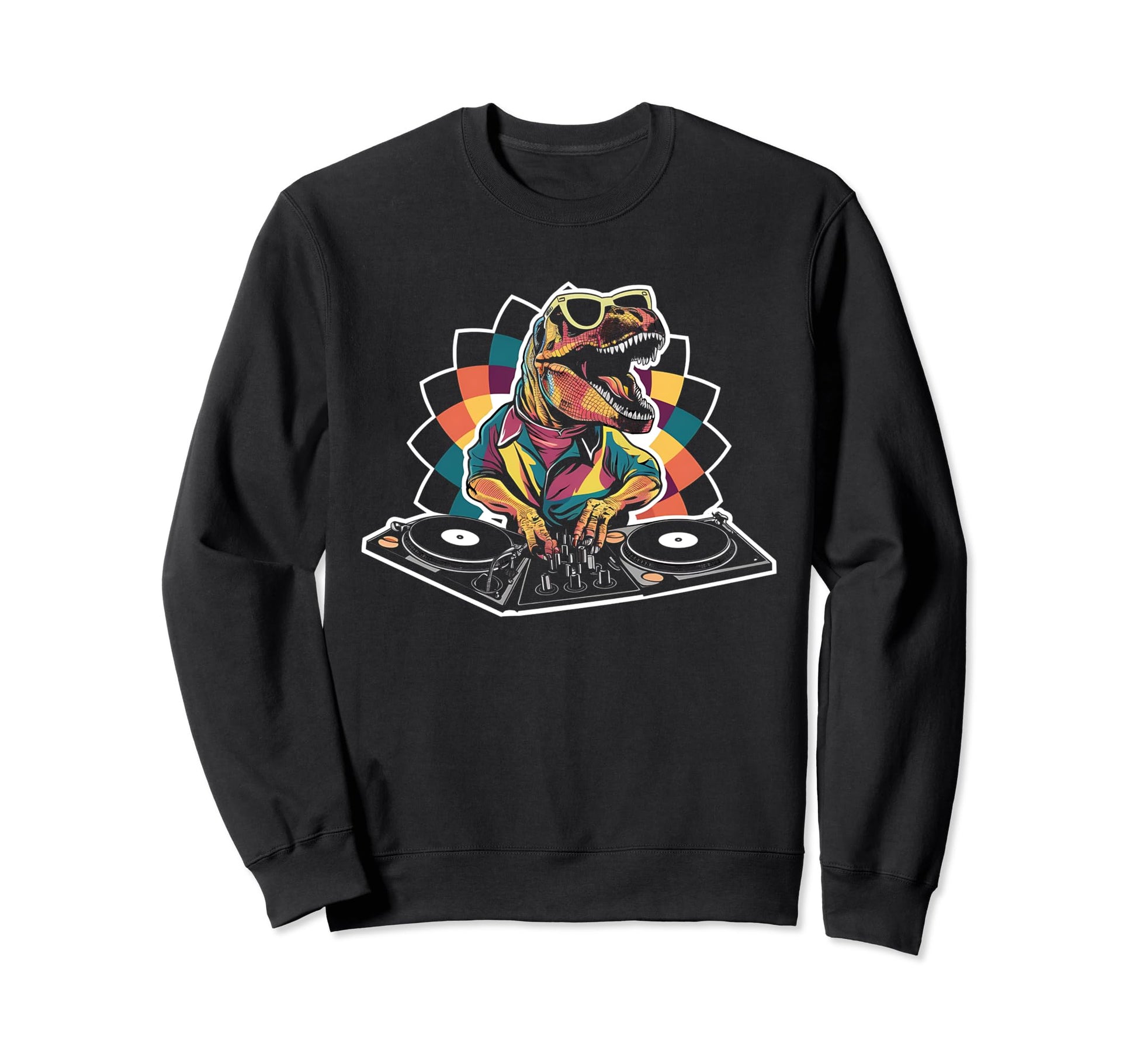 Dj T Rex Party Vibrant Pop Art Sweatshirt - Trendy Graphic Unisex - T-Shirt, Sweatshirt, Hoodie