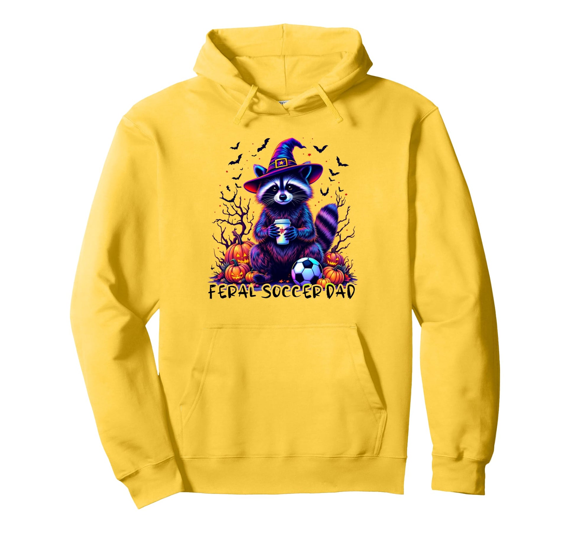 Halloween Soccer Dad Feral Soccer Hoodie - Fun Novelty Design for Adults - T-Shirt, Sweatshirt, Hoodie