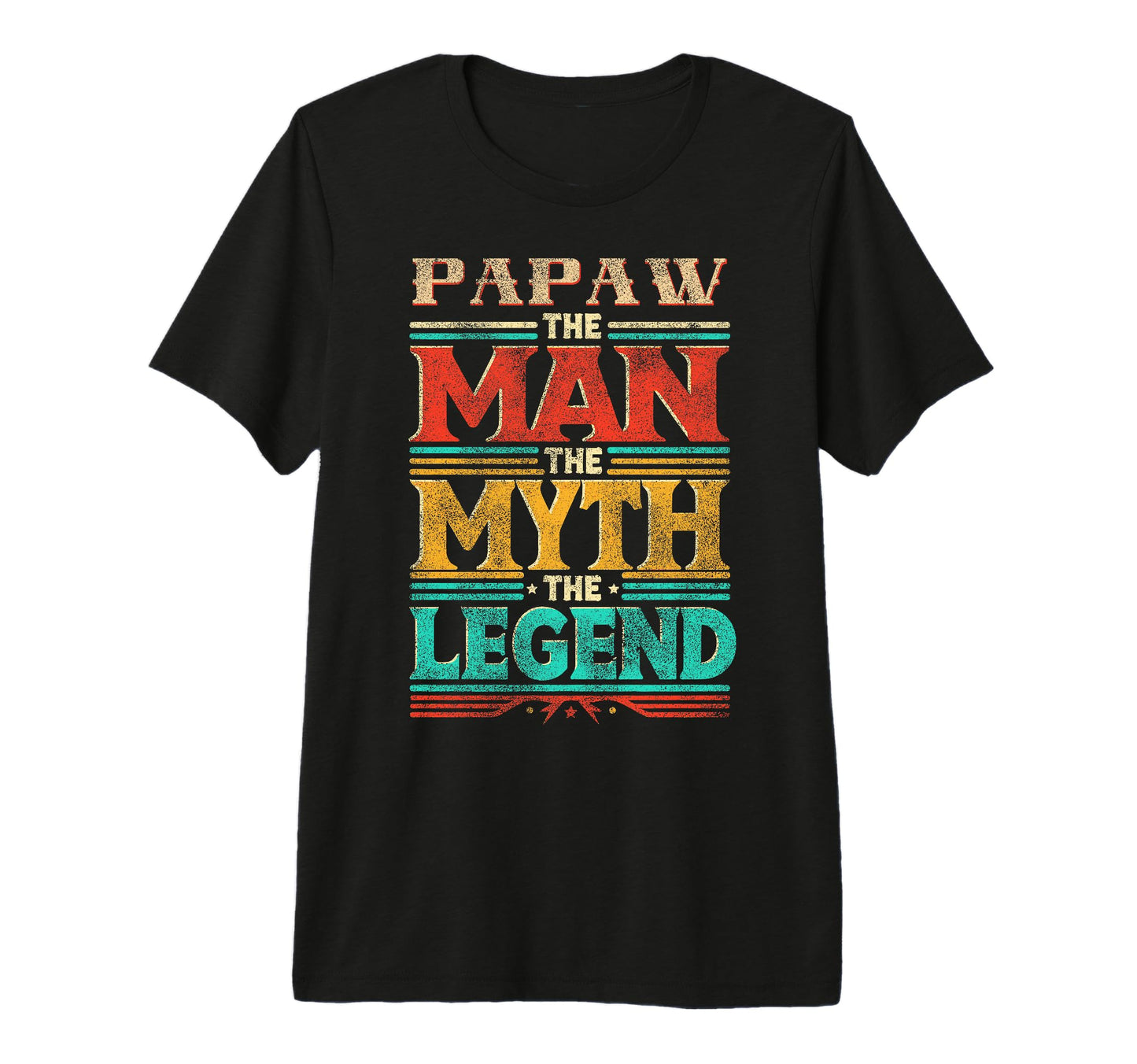 Mens Papaw Myth Legend Dad Grandpa Tri T-Shirt - Graphic Print Men Women - T-Shirt, Sweatshirt, Hoodie