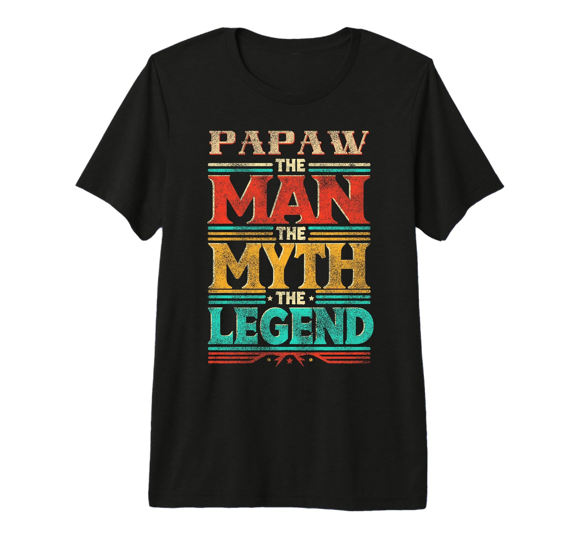 Mens Papaw Myth Legend Dad Grandpa Tri T-Shirt - Graphic Print Men Women - T-Shirt, Sweatshirt, Hoodie