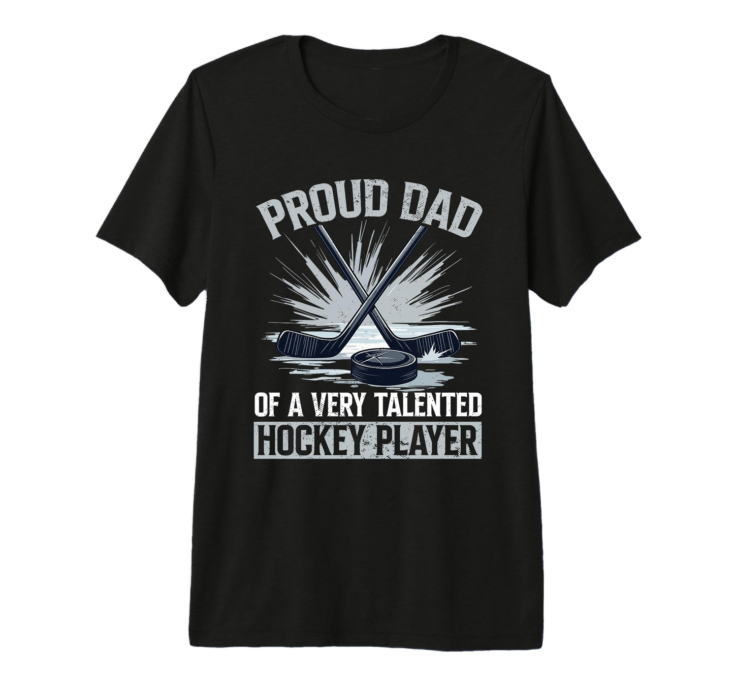 Ice Hockey Dad Tri Blend T-Shirt - Minimalist Print for Adults - T-Shirt, Sweatshirt, Hoodie