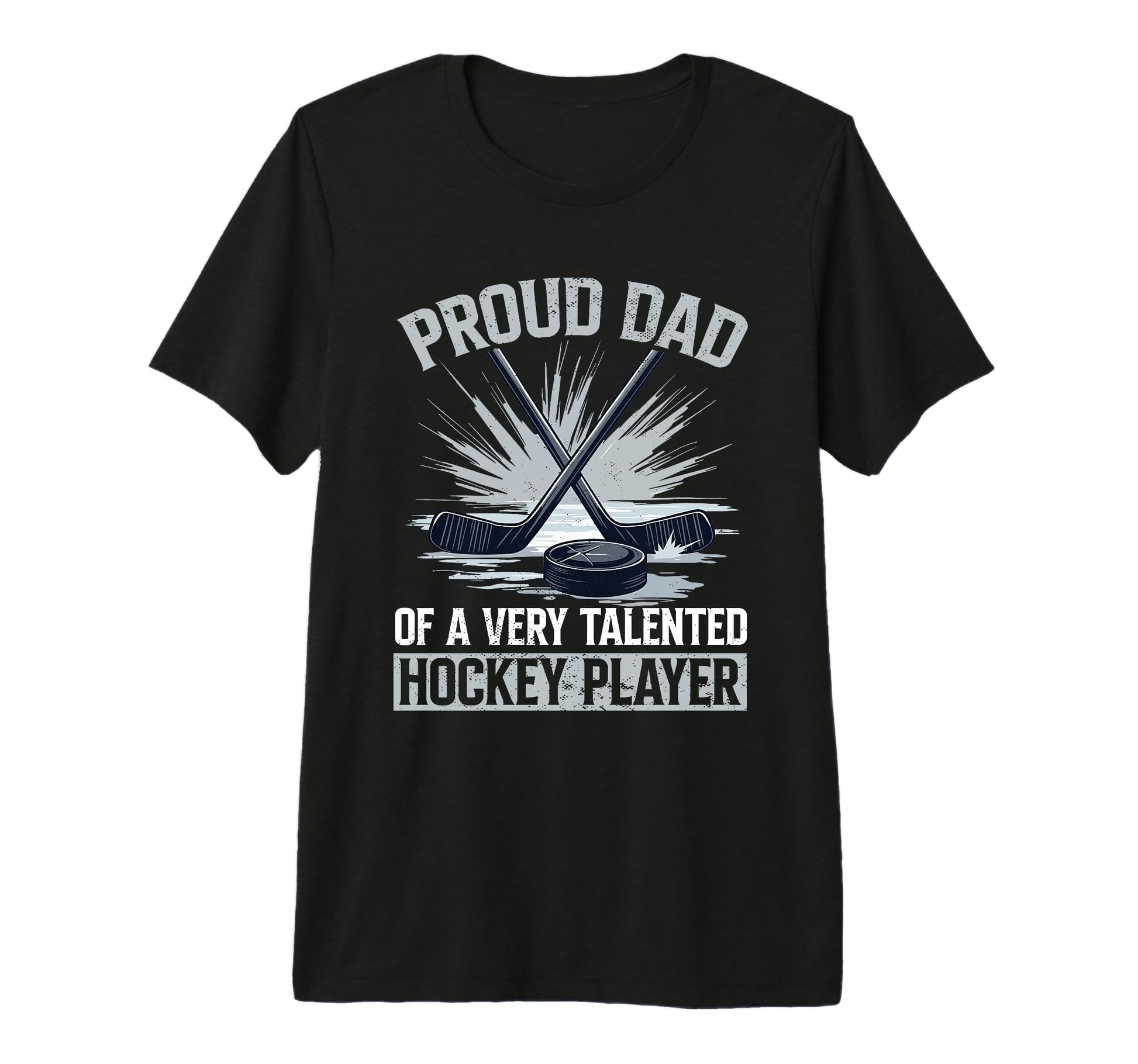 Ice Hockey Dad Tri Blend T-Shirt - Minimalist Print for Adults - T-Shirt, Sweatshirt, Hoodie