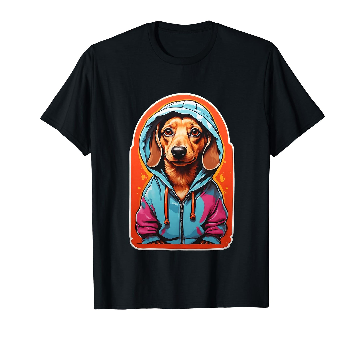 Pop Art Dachshund Colorful And Bright Hoodie - Trendy Graphic Men Women - T-Shirt, Sweatshirt, Hoodie