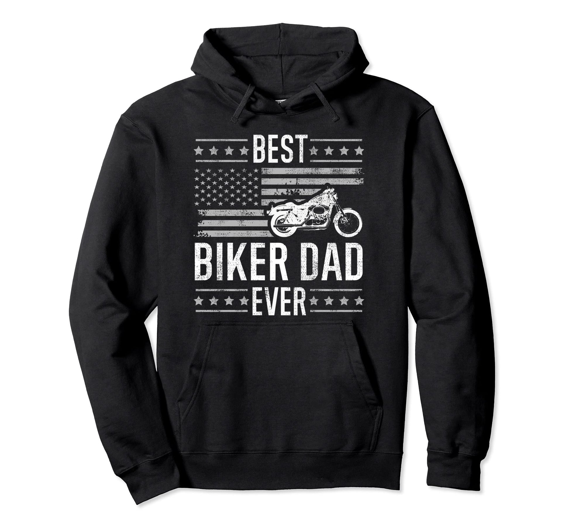 Best Biker Dad Ever Motorcycle American Hoodie - Aesthetic Graphic Unisex - T-Shirt, Sweatshirt, Hoodie