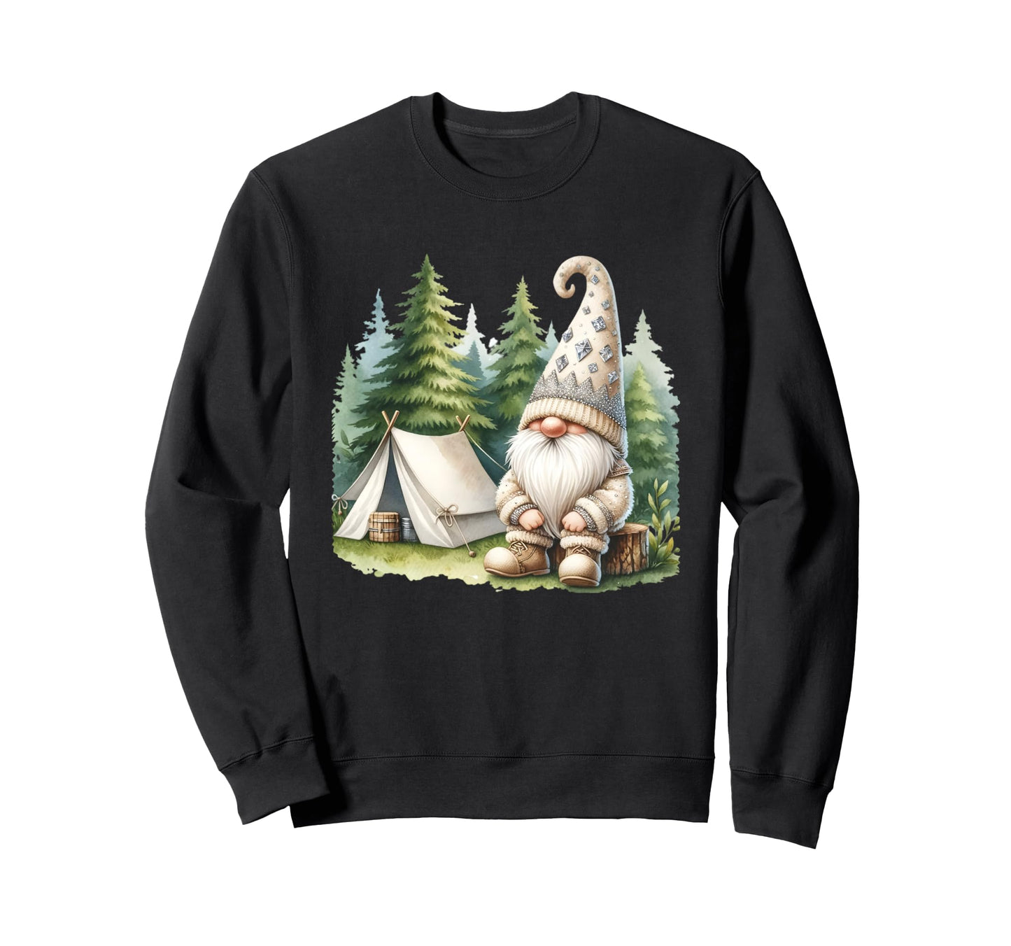 Camping Dad Gnome Tent Nature Lover Sweatshirt - Unique Graphic Men Women - T-Shirt, Sweatshirt, Hoodie