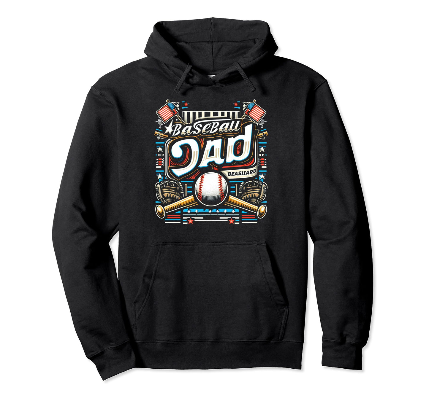 Baseball Dad Fathers Day Hoodie - Novelty Apparel for Adults - T-Shirt, Sweatshirt, Hoodie