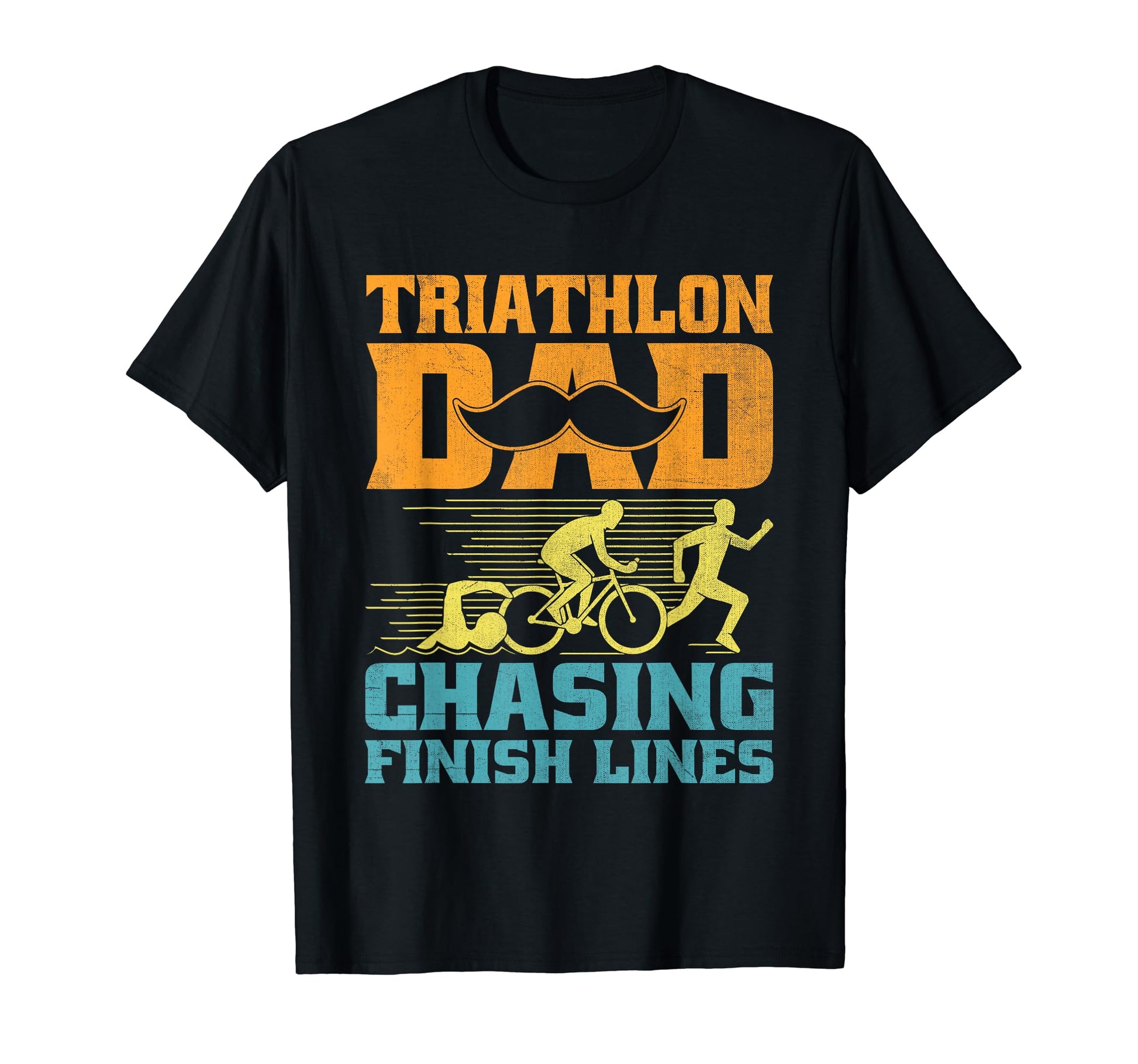 Triathlon Dad Swim Bike Run T-Shirt - Casual Everyday Wear Unisex - T-Shirt, Sweatshirt, Hoodie