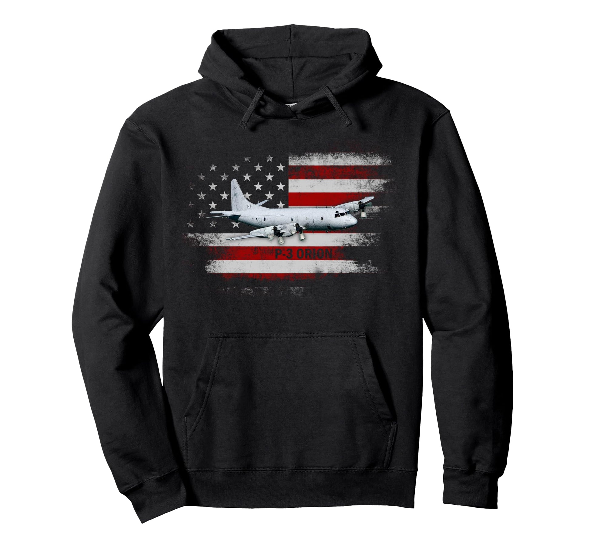 P 3 Orion Anti Submarine Airplane Flag Hoodie - Minimalist Print for Adults - T-Shirt, Sweatshirt, Hoodie